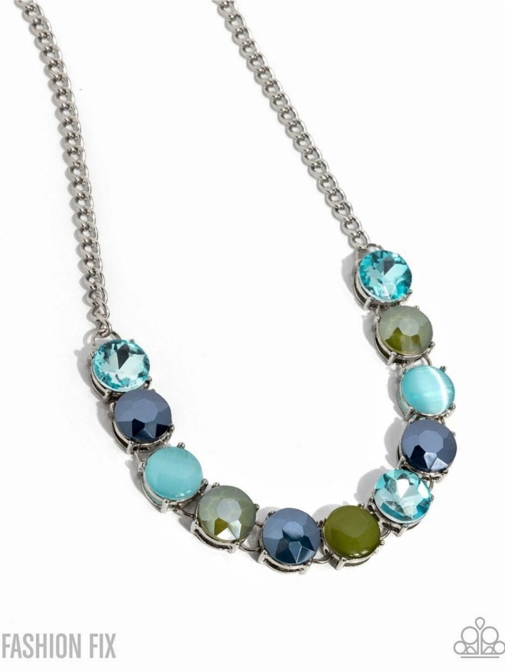 Fashion Fix Beaded Statement Necklace in Blue & Green New